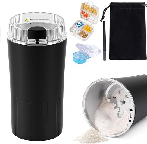 Electric Pill Crusher, Suitable for Grind and Pulverize Multiple Pills, Electric Pill Crusher Fine Powder, Small or Large Medication Tablets to Fine Powder for Elderly and Pets in Saudi Arabia