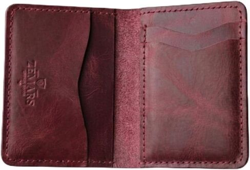 Slim Wallet for Men, Crazy Leather Minimalist Bifold Wallet, Scratch-Resistant Front Pocket Card Holder with Cash Slot, Compact Small Wallet (Tan) in Kuwait