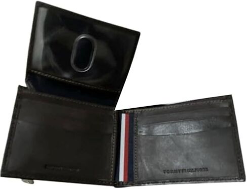 Tommy Hilfiger - Men's Billfold RFID Protection Leather Wallet Brown 31hp220110, Tan, wallet, Classic in Kuwait