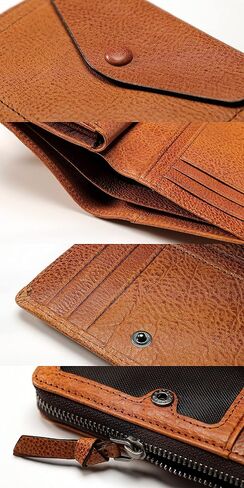 IJUN Full Grain Leather Handmade Small Bifold Wallet for Men | Premium Vegetable-Tanned Leather | Rich Patina & Unique Character | Timeless Vintage Style in Saudi Arabia