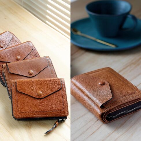 IJUN Full Grain Leather Handmade Small Bifold Wallet for Men | Premium Vegetable-Tanned Leather | Rich Patina & Unique Character | Timeless Vintage Style in Saudi Arabia