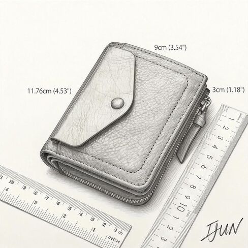 IJUN Full Grain Leather Handmade Small Bifold Wallet for Men | Premium Vegetable-Tanned Leather | Rich Patina & Unique Character | Timeless Vintage Style in Saudi Arabia