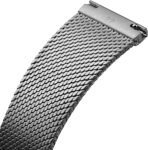 WatchGecko Calibre 1960 Steel Mesh Watch Strap | Water-Ground Steel Mesh Men's Replacement Watch Band, Lightweight And Durable, Quick Release Spring Bars, Classic Style in Saudi Arabia
