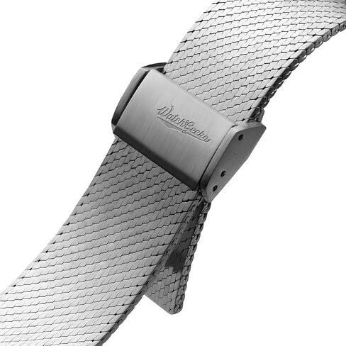 WatchGecko Calibre 1960 Steel Mesh Watch Strap | Water-Ground Steel Mesh Men's Replacement Watch Band, Lightweight And Durable, Quick Release Spring Bars, Classic Style in Saudi Arabia