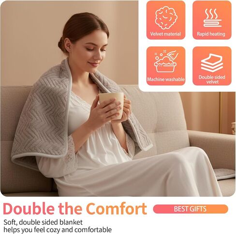 Extra Large Heating Pad for Back,32"x20" Electric Heating Pad for Neck,Shoulder,Leg,Knee&Menstrual Cramp Pain Relief,6 Heat Settings&10 Auto-Off Timers,Machine Washable,Gifts for Lover in Saudi Arabia