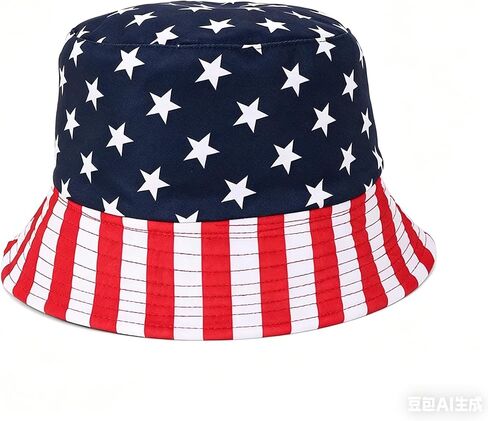Patriotic Bucket Hat for Women Men - Stars and Stripes Fisherman Cap for 4th of July Independence Day Party in Saudi Arabia
