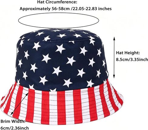 Patriotic Bucket Hat for Women Men - Stars and Stripes Fisherman Cap for 4th of July Independence Day Party in Saudi Arabia