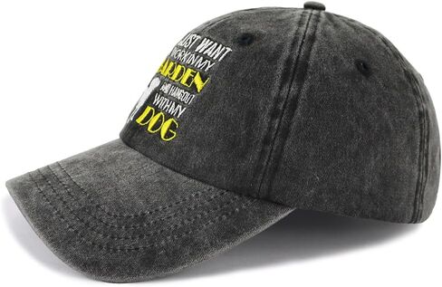 Dog Mom Dad Baseball Cap, I Just Want to Work in My Garden and Hangout with My Dog, Adjustable Embroidered Puppy Lovers Hat in Saudi Arabia