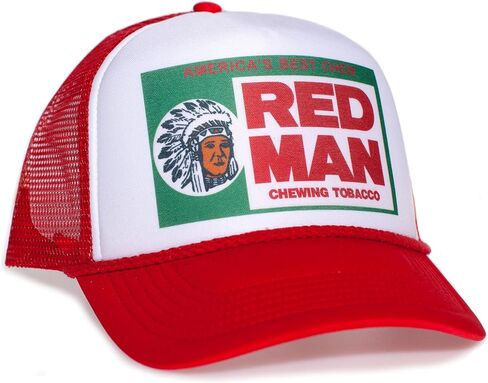 Red Man Chewing Classic Tobacco Hat Vintage Redman Cap Adult One Size Multi in Saudi Arabia