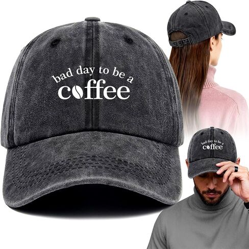 قبعة بيسبول قطنية مطبوعة بشكل مضحك من Bad Day to Be a Coffee، قبعة شمس للجنسين خفيفة الوزن ومسامية قابلة للتعديل، هدية لمحبي القهوة ومدير باريستا المشرف والصديق Bestie Coworker Boss in Kuwait
