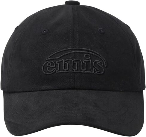 Cotton Brushed Baseball Cap Logo Adjustable Unisex Casual Streetwear Hat Black in Saudi Arabia