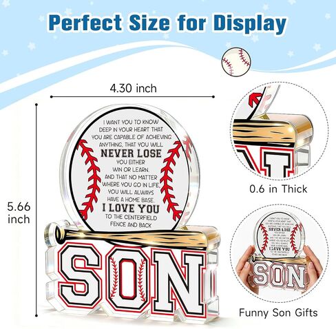 Son Gifts from Mom Dad,Graduation Gift for Him Teen Boys Son 2026,Fathers Day Baseball Gifts for Adult Son,Year Old Boy Birthday Encouragement Present for Step Bonus Son in Law in Saudi Arabia