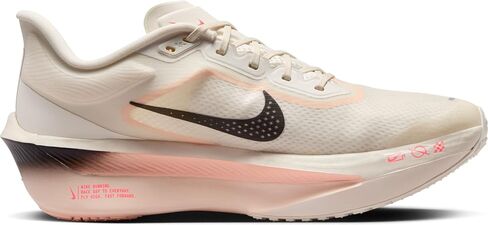 حذاء سباق الطرق Zoom Fly 6 للرجال من Nike (FN8454-102، عاجي شاحب/قرمزي ملون/شراعي/أسود) مقاس 7.5 in Kuwait