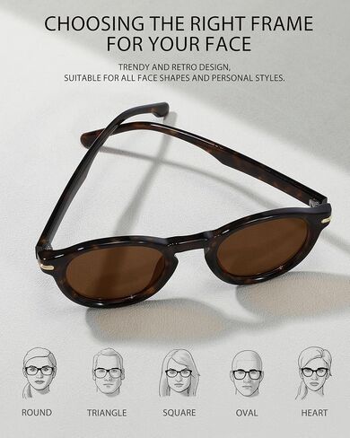 Trendy Retro Round Sunglasses for Women,Classic Circle Glasses Vintage Shades UV400 Protecion in Kuwait