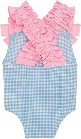 Mud Pie Toddler Girl Crinkle Check Baby One Piece Swimsuit in Saudi Arabia