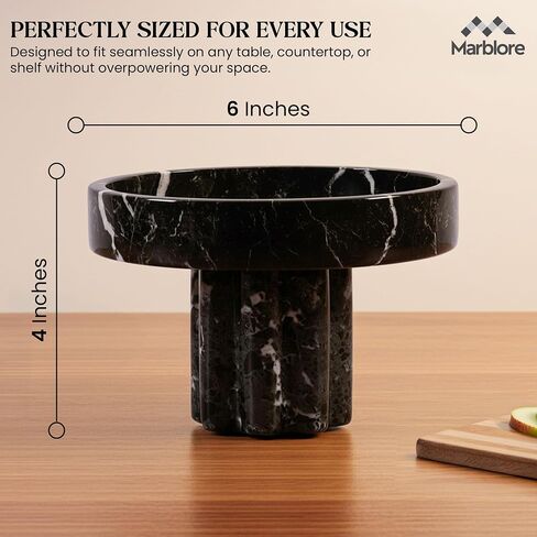 Marble Tray with Legs 6" Dia x 4" H, Black Zebra Round Stone Vanity Tray for Perfume Jewelry & Makeup Decorative Countertop Organizer for Bathroom and Mothers Day Home Decor in Kuwait
