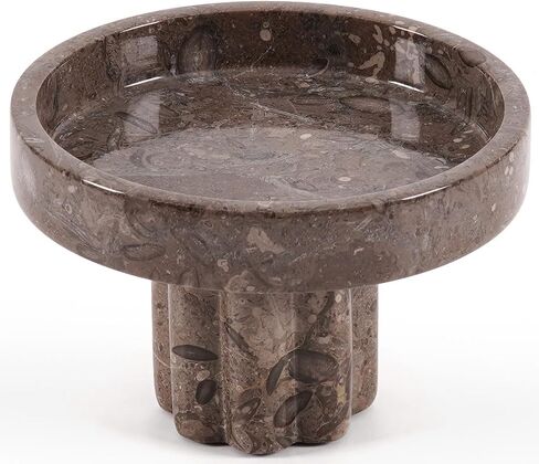 Marble Tray with Legs 6" Dia x 4" H, Black Zebra Round Stone Vanity Tray for Perfume Jewelry & Makeup Decorative Countertop Organizer for Bathroom and Mothers Day Home Decor in Kuwait