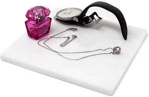 White Marble 6" Square Flat Valet Tray, Key Tray, Jewelry Tray, Candle Base, Marble Tray in Saudi Arabia