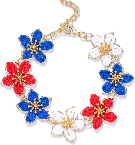 FANCY SHINY Boho Raffia Flower Bracelets Cute Beach Summer Jewelry Tropical Vacation Outfits for Women in Saudi Arabia
