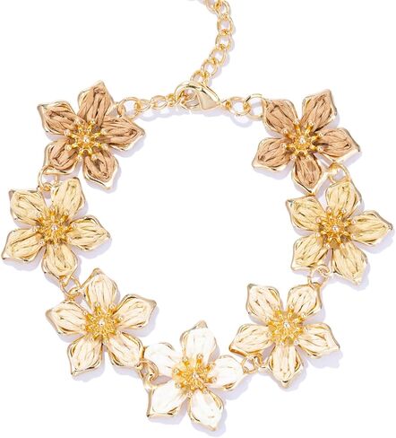 FANCY SHINY Boho Raffia Flower Bracelets Cute Beach Summer Jewelry Tropical Vacation Outfits for Women in Saudi Arabia