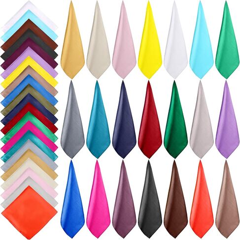 21 Pack Square Neck Scarf Mixed Solid Color Bandanas Bulk Colorful Plain Neckerchief for Women Head Hair Wraps, 21 Colors in Saudi Arabia