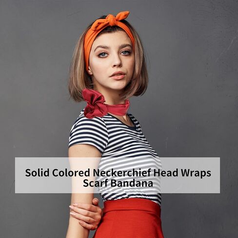 21 Pack Square Neck Scarf Mixed Solid Color Bandanas Bulk Colorful Plain Neckerchief for Women Head Hair Wraps, 21 Colors in Saudi Arabia