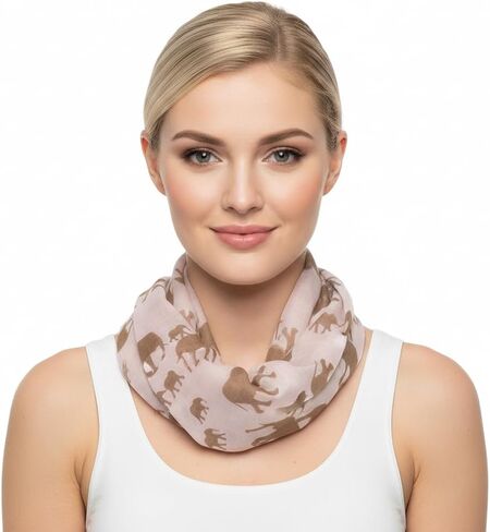Peach Couture Trendy Lightweight Animal Print Artsy Elephant Wrap Scarf Shawl in Saudi Arabia