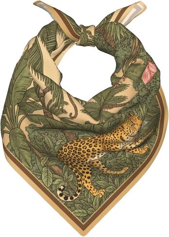 Feather Pattern Head Hair Scarf Square Bandana Satin Silk Neck Scarves For Sleeping Headwear in Saudi Arabia