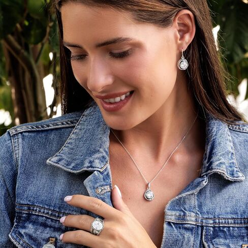 JEAN RACHEL JEWELRY خاتم التفاف سلكي بيضاوي من الفضة الإسترليني عيار 925 - 8.45 قيراط من الزركونيا المكعبة الشفافة مع لمسات مضفرة in Kuwait