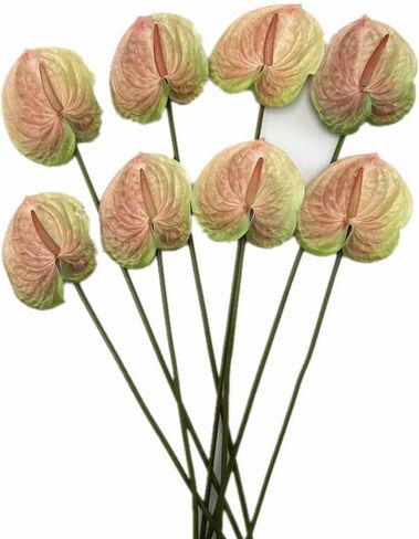 8pcs Burgundy Anthurium Artificial Flowers Lifelike Fake Flowers 5.5" Head for Table Centerpieces Bridal Wedding Festival Christmas Hotel Home Floral Decor (Burgundy) in Kuwait