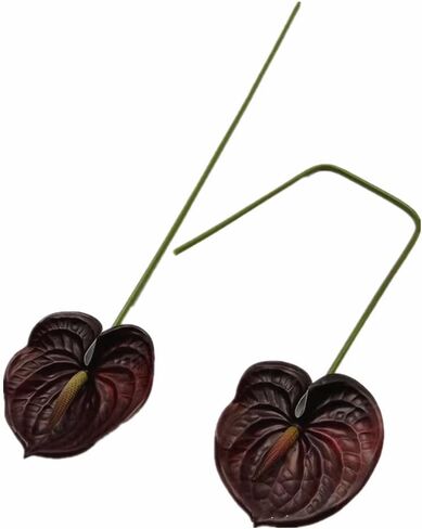 8pcs Burgundy Anthurium Artificial Flowers Lifelike Fake Flowers 5.5" Head for Table Centerpieces Bridal Wedding Festival Christmas Hotel Home Floral Decor (Burgundy) in Kuwait