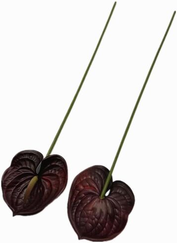 8pcs Burgundy Anthurium Artificial Flowers Lifelike Fake Flowers 5.5" Head for Table Centerpieces Bridal Wedding Festival Christmas Hotel Home Floral Decor (Burgundy) in Kuwait