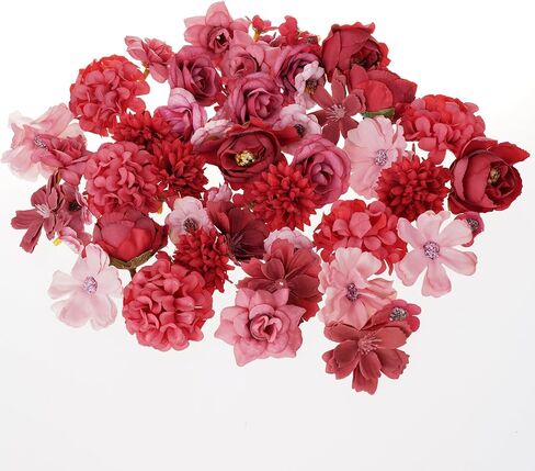 Pink Flowers Heads Mini Fake Pink Flowers Rose Daisy Faux Flowers Bulk for Craft Garland Wedding Party DIY Home Decoration(65pcs) in Kuwait