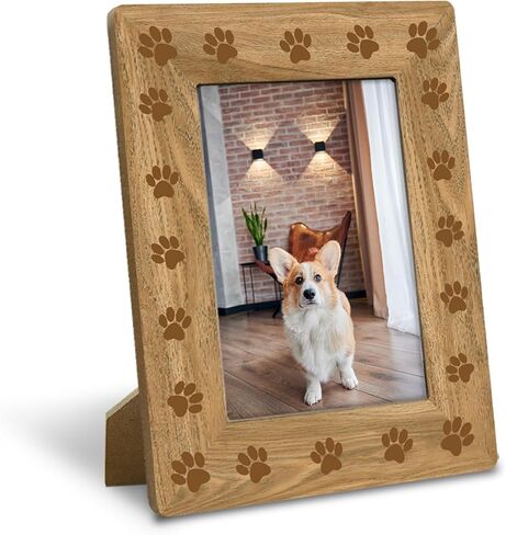 Pet Memorial Gift, Minimalist Brown Paw Print Rustic Picture Frame - 4x6 Inch, Cute Pet-Themed Decorative Frame, Gift for Pets Lovers & Animal Enthusiasts, Home & Nursery Pets-Inspired Decor in Saudi Arabia