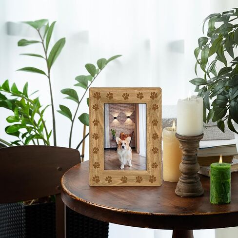 Pet Memorial Gift, Minimalist Brown Paw Print Rustic Picture Frame - 4x6 Inch, Cute Pet-Themed Decorative Frame, Gift for Pets Lovers & Animal Enthusiasts, Home & Nursery Pets-Inspired Decor in Saudi Arabia