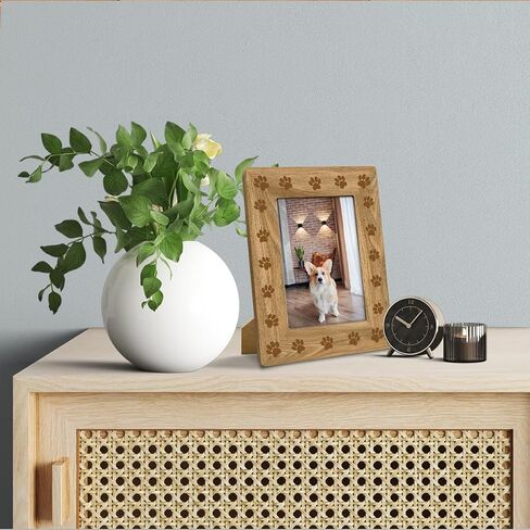 Pet Memorial Gift, Minimalist Brown Paw Print Rustic Picture Frame - 4x6 Inch, Cute Pet-Themed Decorative Frame, Gift for Pets Lovers & Animal Enthusiasts, Home & Nursery Pets-Inspired Decor in Saudi Arabia