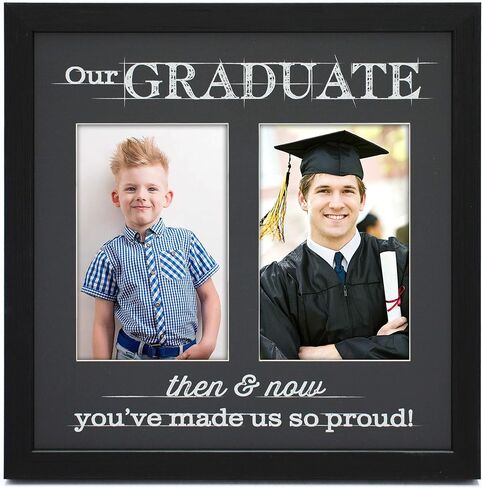 5x7 2026 Graduation Frame with Real Gray Tassel & Holder | 5x7 Graduation photo Frame, Paper Mat & Greeting Card, Tool-Free Install, Wall & Tabletop Decor, Gift for 2026 Graduates in Saudi Arabia