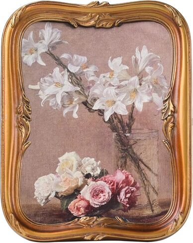 Vintage Picture Frame 8x10 - 8 x10 Antique Picture Frame, Elegant Antique Frames 8X 10 With Glass Front, Vintage Dark Brown Ornate Frame 8 x 10 For Photo Display Tabletop And Wall Mounting (Dark Brown, 8X10) in Saudi Arabia