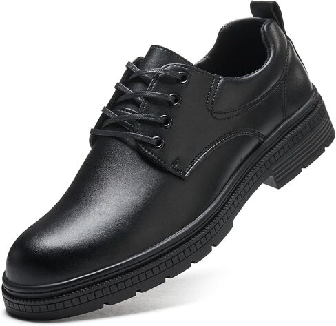 Non Slip Work Shoes for Men Comfortable Slip Resistant Dress Shoes Mens Lace Up Chef Restaurant Food Service Formal Oxford Shoes Black in Saudi Arabia