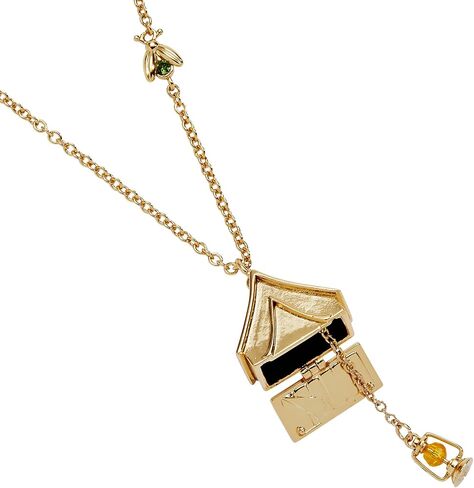 Alex and Ani Camping Tent Necklace | Opening Tent Locket Charm | Summer Camp Jewelry | Shiny Gold, Brass | Camp Counselor Gift in Kuwait