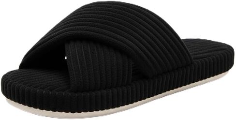 Slippers for Women Memory Foam House Bedroom Corduroy Bow Crossbands Slide Slipper Shoes Comfy in Saudi Arabia