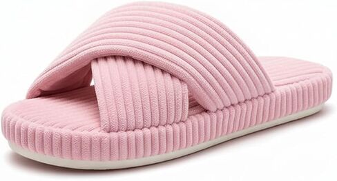 Slippers for Women Memory Foam House Bedroom Corduroy Bow Crossbands Slide Slipper Shoes Comfy in Saudi Arabia