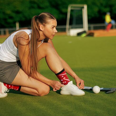 Liitrsh 8 Pairs Funny Field Hockey Socks for Women Men Novelty Field Hockey Gifts Sports Athletic Crew Socks for Sports Lovers Players Team Gifts in Saudi Arabia