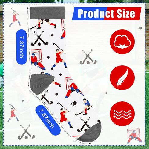 Liitrsh 8 Pairs Funny Field Hockey Socks for Women Men Novelty Field Hockey Gifts Sports Athletic Crew Socks for Sports Lovers Players Team Gifts in Saudi Arabia