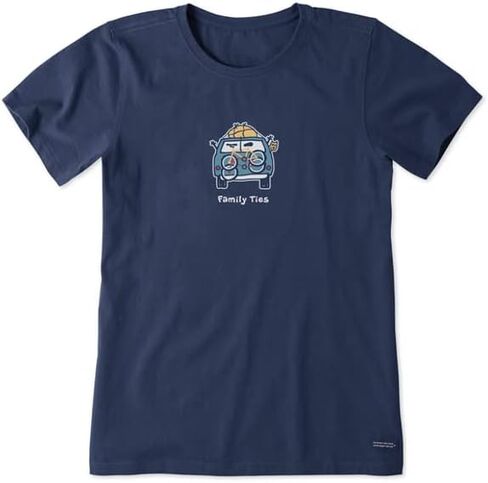 Life is Good Women's Crusher Tee Family Ties Van, Darkest Blue, Large in Kuwait