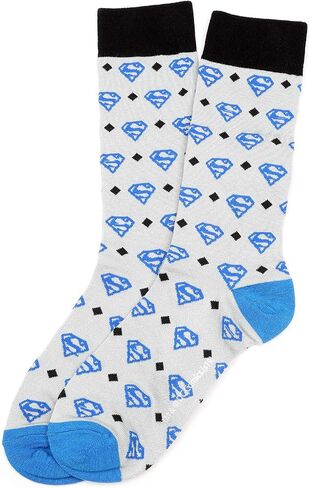 Cufflinks Inc. Superman Diamond Gray Dress Socks, One size fits most (up to men's size 12) in Saudi Arabia