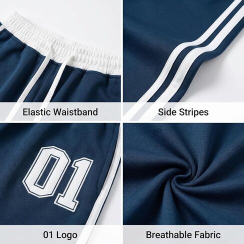 Women's Wide Leg Track Pants, Side Stripe High Waisted Baggy Sweatpants, Casual Loose Y2K Trousers in Kuwait