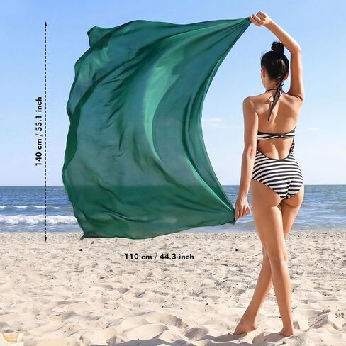 Unittype 8 قطع النساء الشاطئ Sarongs يلتف التغطيات الملونة Sarongs ملابس السباحة التغطيات للنساء الشيفون طويل بيكيني يلتف Pareos شير الشاطئ ثوب السباحة التستر للبحر الساحلي الزي ارتداء الملحقات in Kuwait