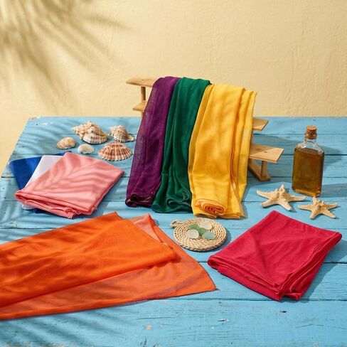 Unittype 8 قطع النساء الشاطئ Sarongs يلتف التغطيات الملونة Sarongs ملابس السباحة التغطيات للنساء الشيفون طويل بيكيني يلتف Pareos شير الشاطئ ثوب السباحة التستر للبحر الساحلي الزي ارتداء الملحقات in Kuwait