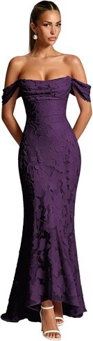 Off the Shoulder Bridesmaid Dresses Floral Mermaid Formal Dress Evening Gown in Saudi Arabia